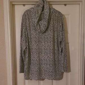 Croft & Barrow Black and White Cowl Neck Sweater